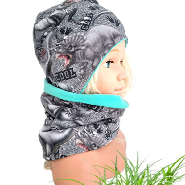 Kompletek s kapo in cevko DINOZAVRI-meter na meter