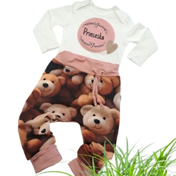 Kompletek baggy hlače in body PRINCESKA-meter na meter