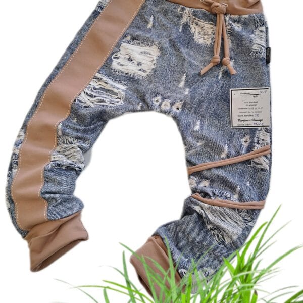 Baggy hlačke IMITACIJA JEANSA za fante in punce-meter na meter