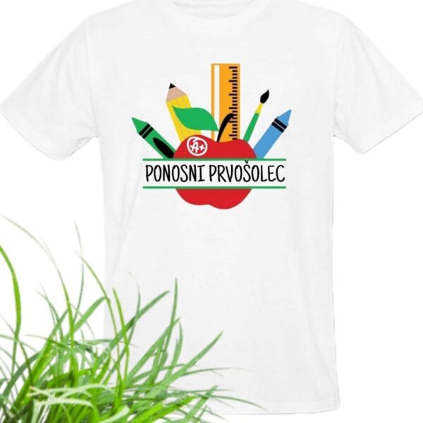 Majica s tiskom PONOSNI PRVOŠOLEC-meter na meter