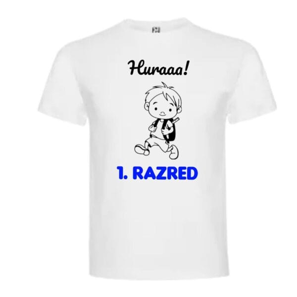 Majica s tiskom HURAAA 1.RAZRED-meter na meter