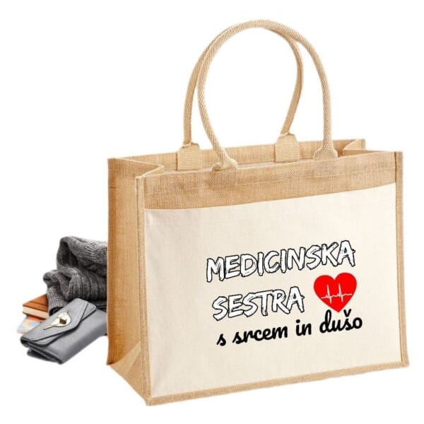 Vrečka MEDICINSKA SESTRA S SRCEM-meter na meter