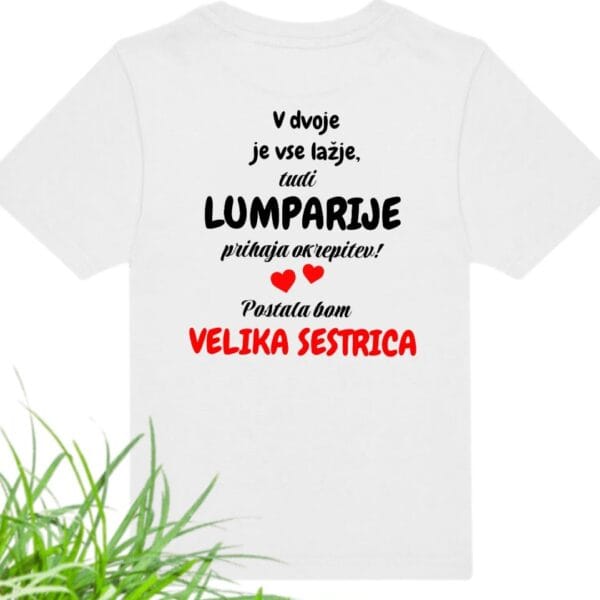 Majica s tiskom VELIKA SESTRICA-meter na meter