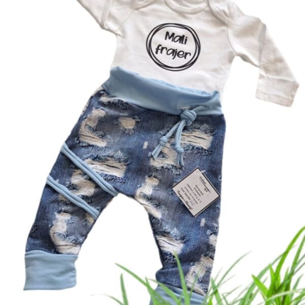 Kompletek baggy hlače in body MALI FRAJER-meter na meter