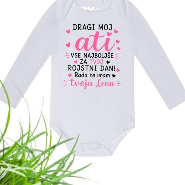 Body-ji z VOŠČILOM ZA rojstni dan ATIJU-meter na meter