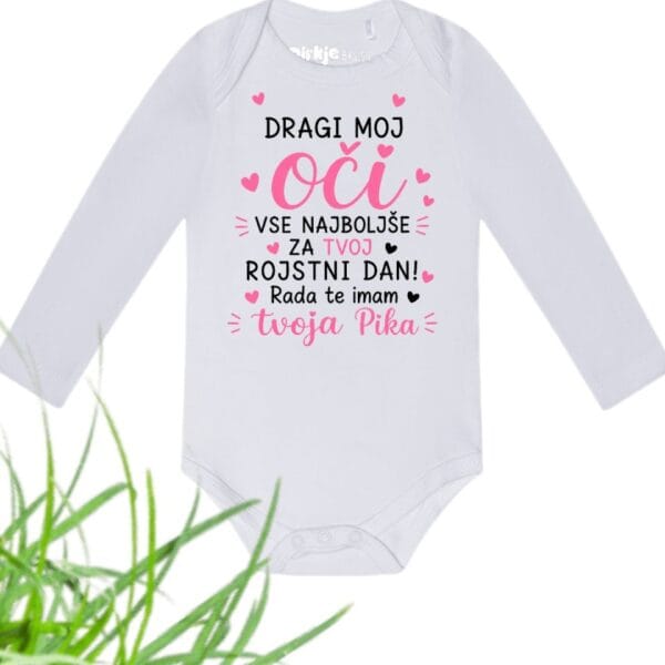 Body-ji z VOŠČILOM ZA rojstni dan OČIJU-meter na meter